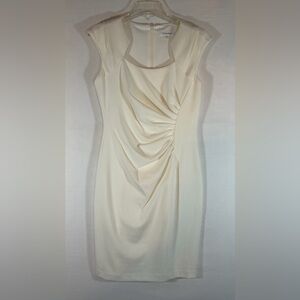 Calvin Klein Ivory Ruched Mini Dress